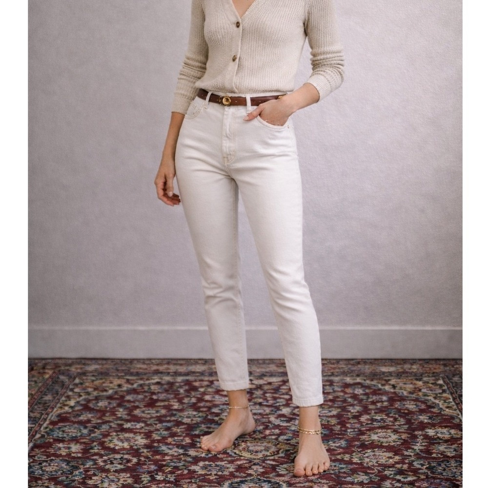 Vintage 90s Bill Blass White High Waisted Rise‎ Jeans Size 27 Frenchgirl Chic